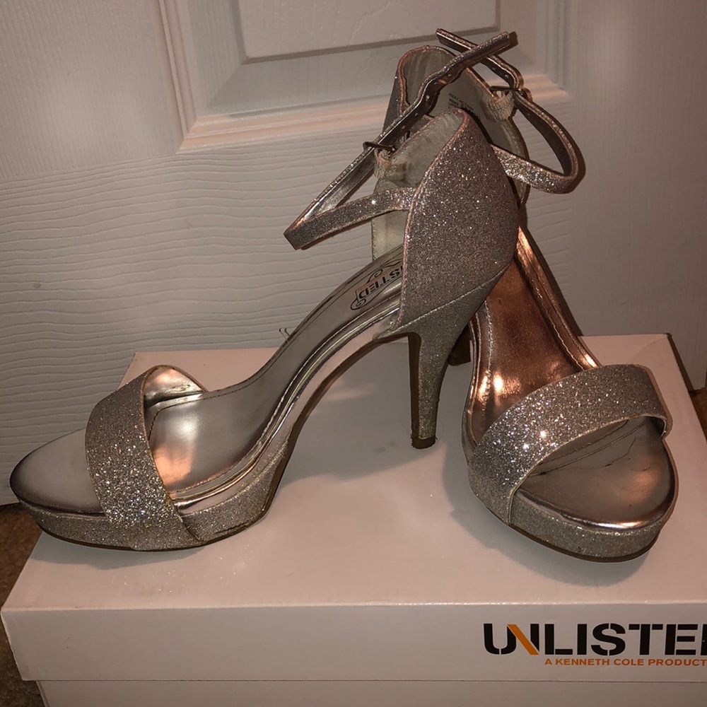 Sparkly Sliver Heels Size 8 1/2